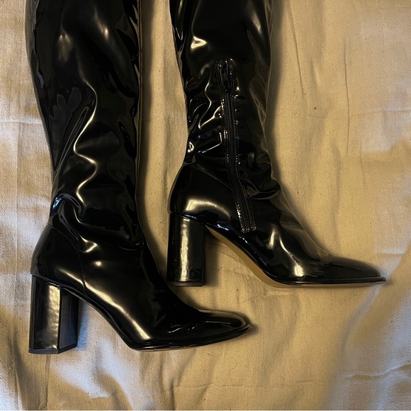 H&M OTK Over the Knee Patent Leather Boot - Picture 6 of 8